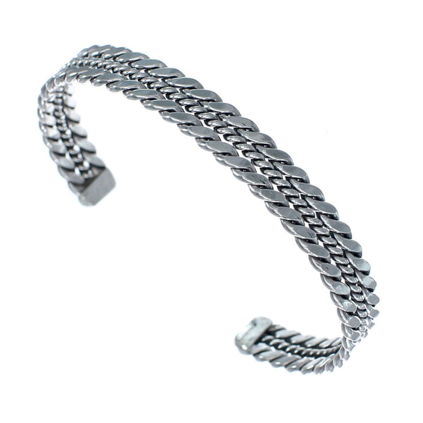 Native American Genuine Sterling Silver Cuff Bracelet AX129714